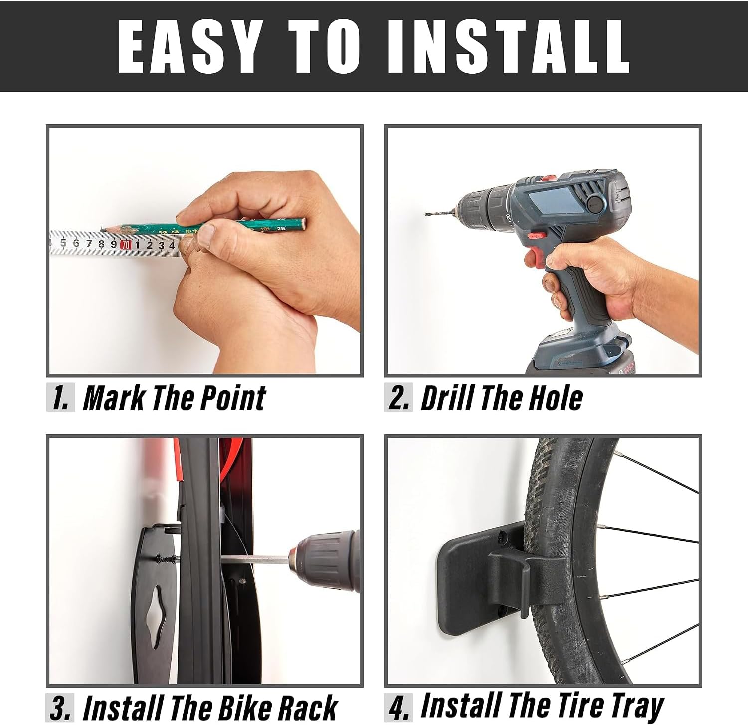 Wallmaster Swivel Bike Rack, Wall Mounted Vertical Bike Storage Hanger image 5