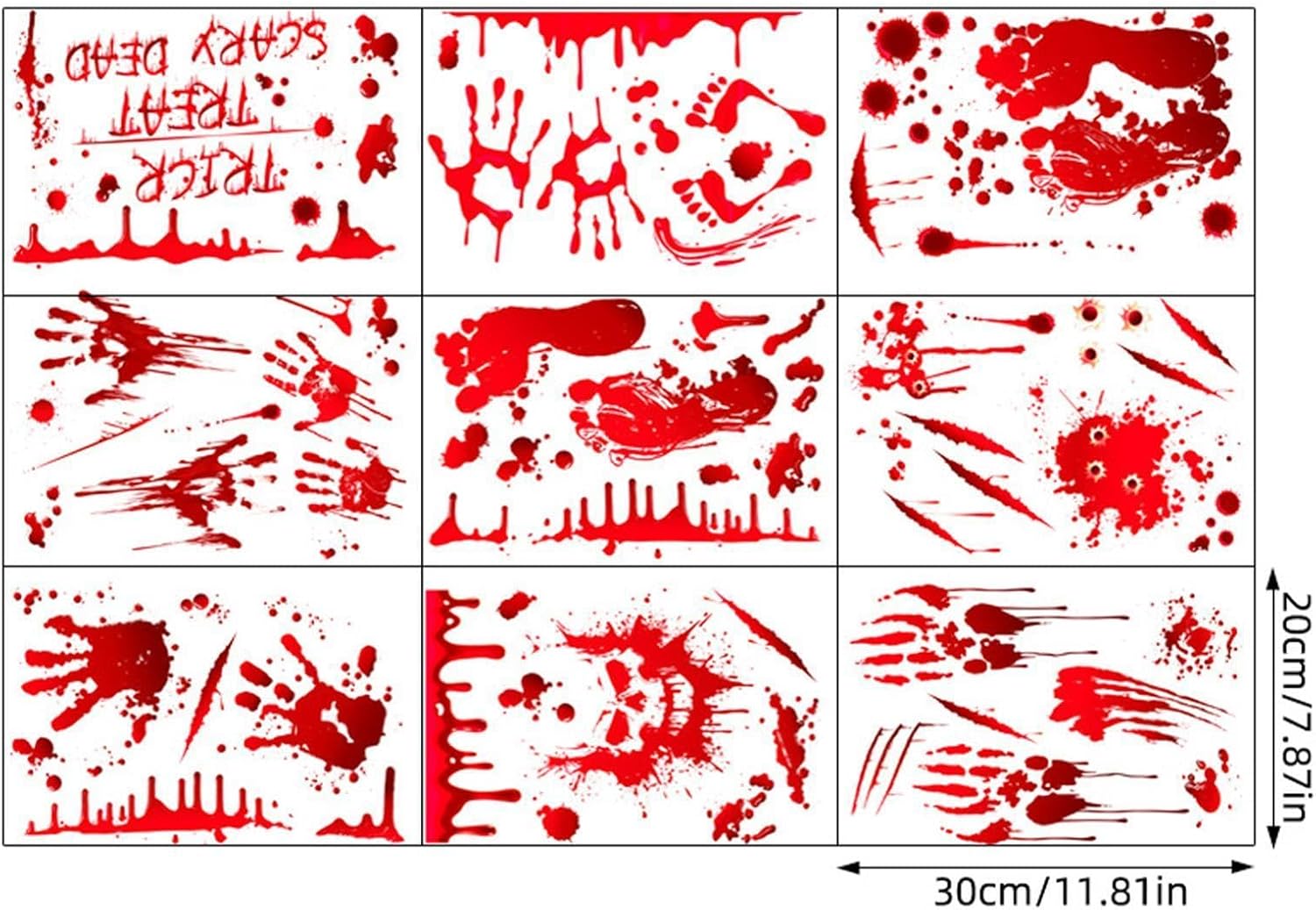 Bloody Window Clings 9 Piece Realistic Waterproof Crafts Decals image 5