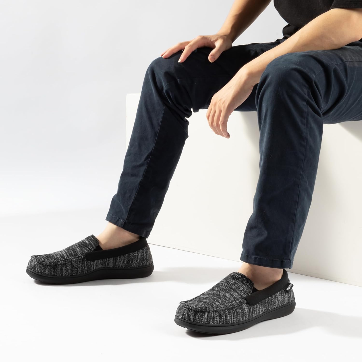 RockDove Men's Tweed Memory Foam Moc Slipper - Image 2