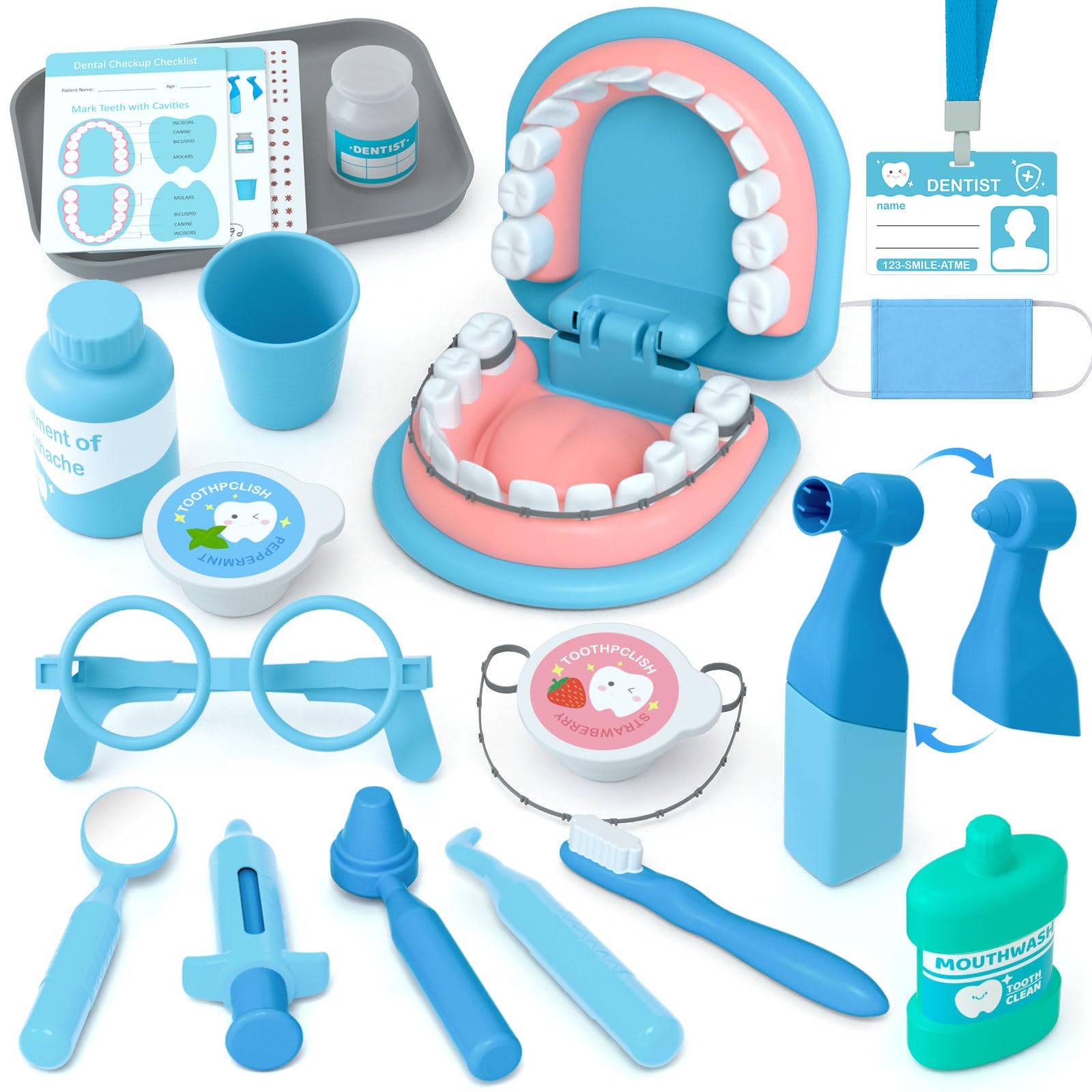Dentist Play Set for Kids 3-5 - Doctor Kit Pretend Play Toys Gifts