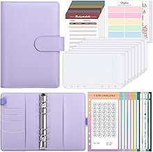 SKYDUE Budget Planner Deutsch, Sparchallenge Budgetplaner, Sparbuch Für Geld Finanzplaner, Haushaltsbuch Mit Geldfächer, Cash Stuffing Challenge Binder, Sparbuch Umschlagmethode(Lila)
