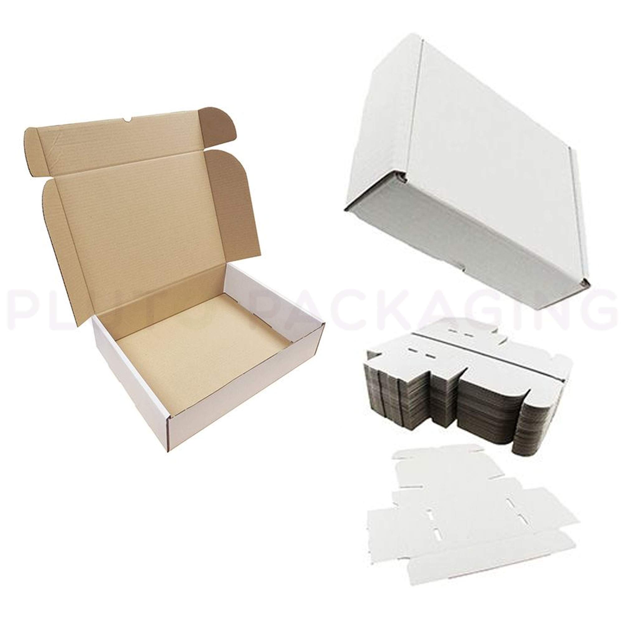 WHITE Die Cut Boxes 12x9x4" Folding Postal Packing Mailing Shipping Cartons (50)