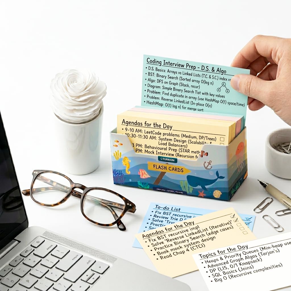 Turron Premium Blank Index Flash Cards | Punched with Binder Rings for Study, Notes & Revision (150, Multicolor, 3 x 5 Inch, Plain) 4