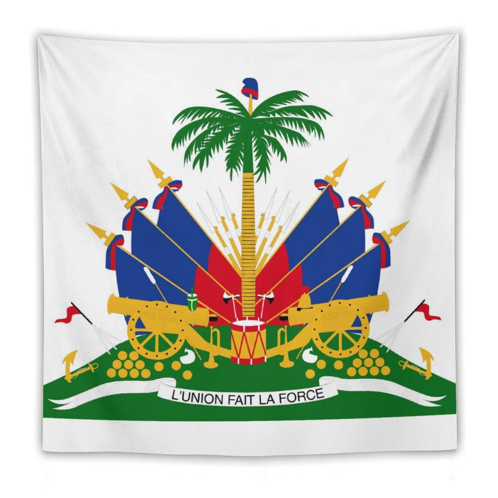 XingFox TecEr Haiti-Flag Decor Tapestry, National Flag Wall Hanging Tapestries, Wall Posters For Bedroom Living Room Dorm Party Wall Decor, 60"x60"