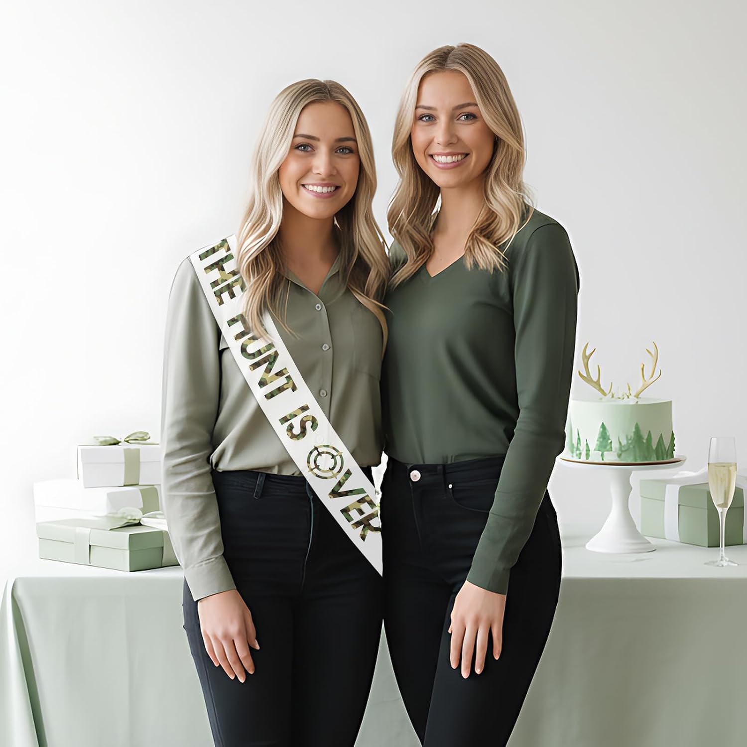 The Hunt is Over Bridal Shower Decorations Sash Camo Hunting Sash for Hunting Bridal Shower Rustic Bachelorette Wedding Party Favors Gifts