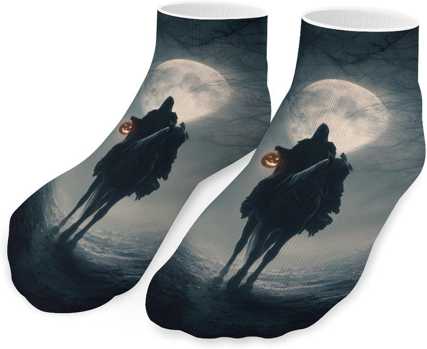 Knights Pumpkin Halloween Socks for Men Women 5 Pairs Ankle Socks