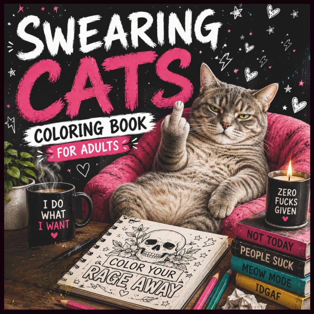 Swearing Cats Coloring Book for Adults: Bold & Easy Coloring Pages with Sassy Attitude for Cats Lovers