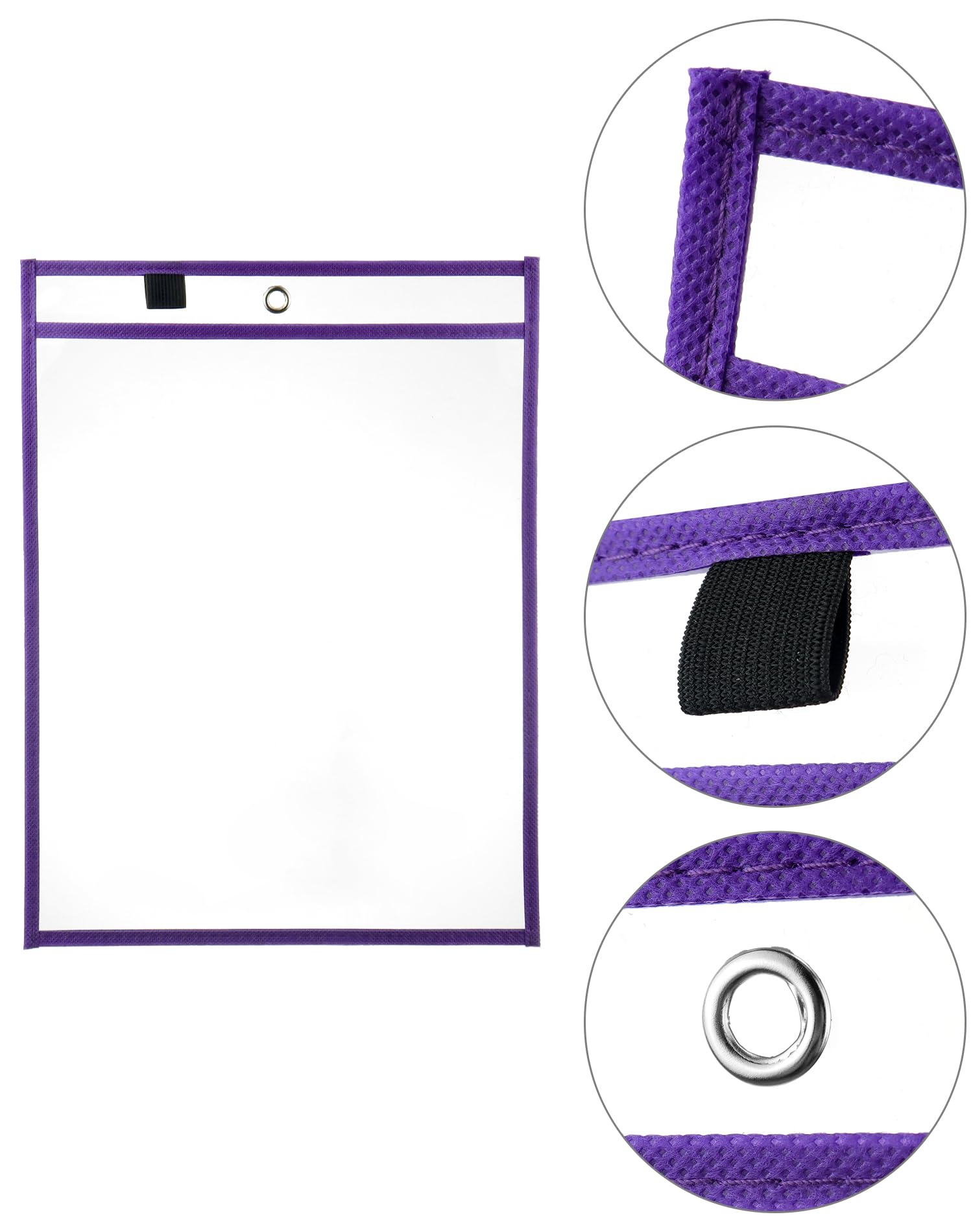 QWORK® 25X Pochettes Effaçables à Sec A4, Pochette Transparente Réutilisables en 5 Couleurs, Fournitures de Bureau et d'Enseignement