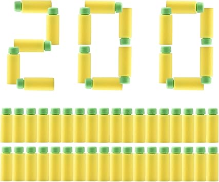 JGCWorker 200pcs Gen 2 Heavy High-End of Half-Lenth Soft Dart, Soft Short Dart for Adventure Force and Worker Blaster Series Green Yellow