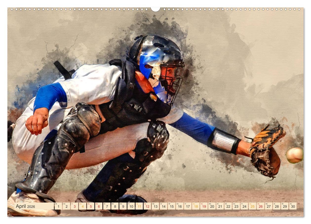 Ich liebe Baseball (hochwertiger Premium Wandkalender 2026 DIN A2 quer), Kunstdruck in Hochglanz: Baseball, Teamsport der Extra-Klasse - ... spektakulären Sportart. (CALVENDO Sport)