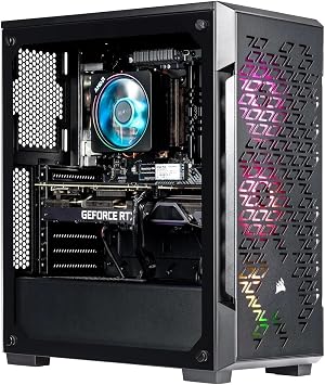 Velztorm Fultix Black Prebuilt Gaming PC AMD Ryzen 5 5500, GeForce RTX 5060, 16GB DDR4 RAM, 512GB PCIe SSD, RGB Fans, 750W PSU, WiFi 5, Bluetooth 4.2, RJ-45, HDMI, Win 11 Pro