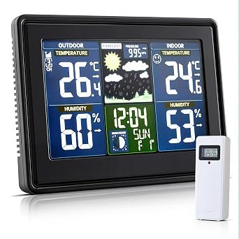 Warmiehomy Digital Wireless Weather Station, Professional Weather Station with Outdoor Sensor and Display Console for Home, Indoor Outdoor Temperature,Humidity and Barometric/Forecast Monitor