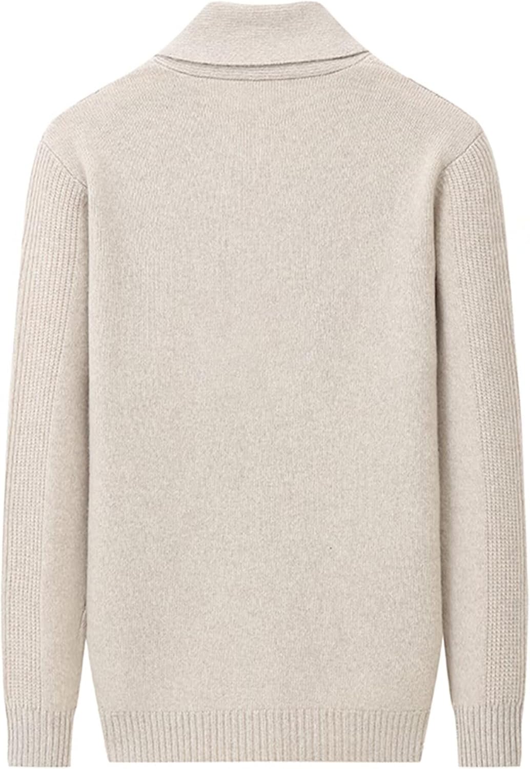 Mens Cardigan Sweater 100% Cashmere Shawl Collar Cardigan Cable Knit Button Down Sweaters Outwear