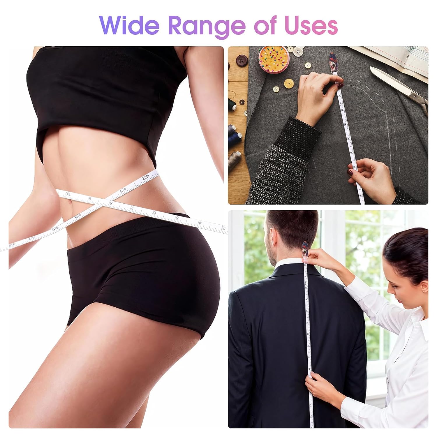 Retractable Mini Tape Measure, Auto-Retract, Premium Leather Tape Measure, Dual-Sided Ruler, Ideal for Fabric Cutting, Body Measurements, and Handicrafts (Candy Skull)