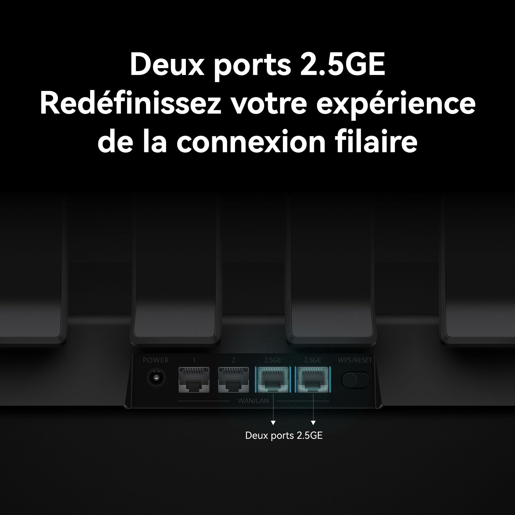 HUAWEI WiFi BE3 Pro, Wi-Fi 7 Double Bande 3,6 Gbit/s, Antenne Intelligente, 2x2,5GE+2xGE
