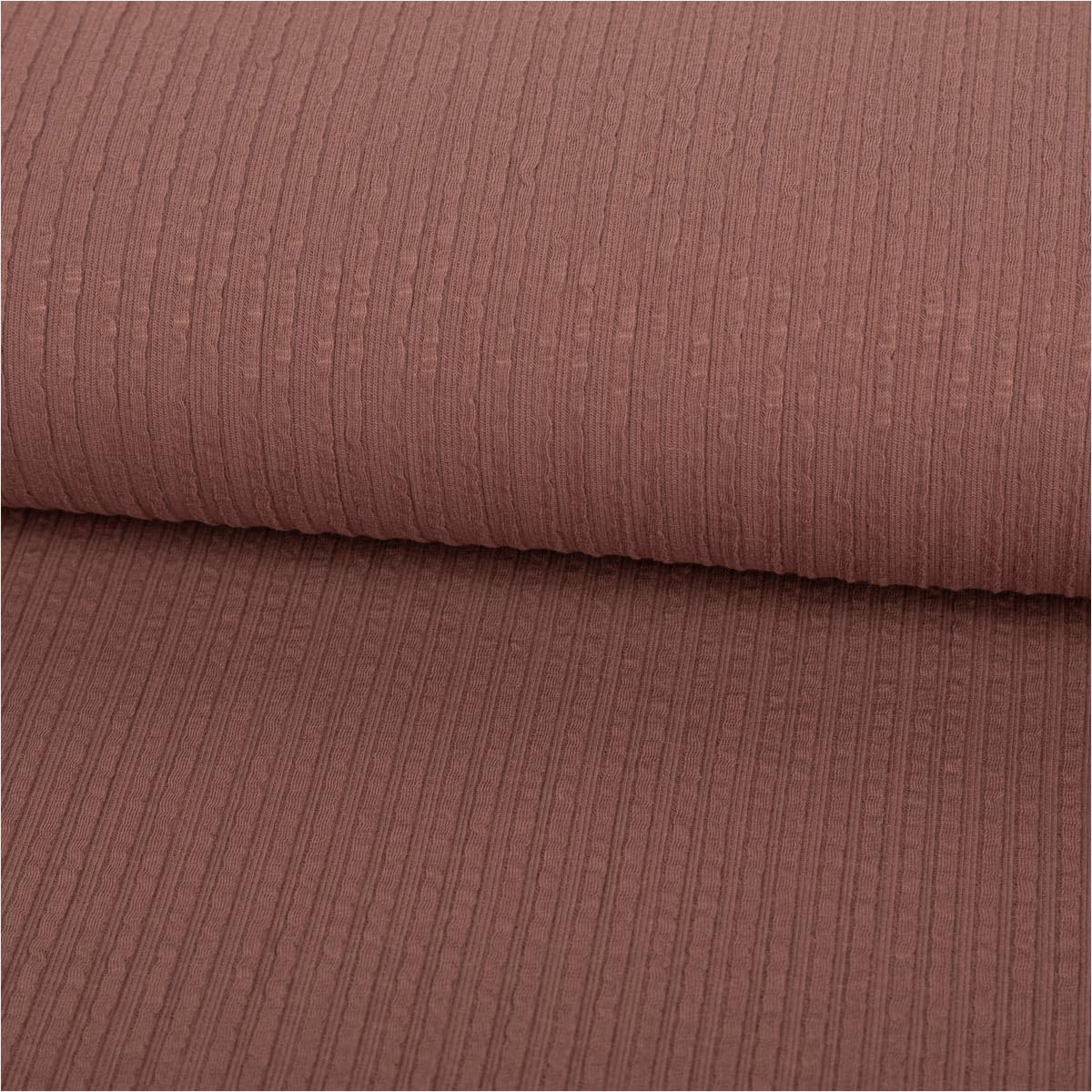 Jersey Rib Jacquard Cotton Stripes Mauve 1.35 m Wide Fabric Sold by the Metre | Ideal for Cushions, Blankets & Pillowcases (135 cm Width)