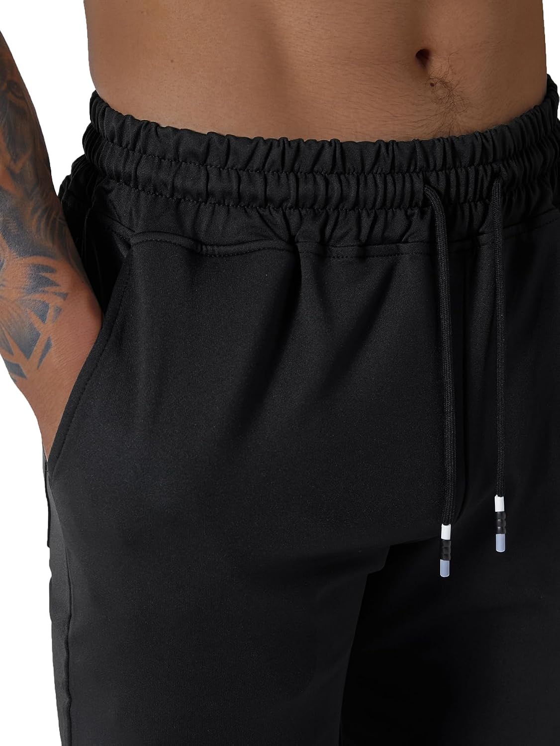 Punwet Men's Slim Joggers Workout Pants for Gym Running and Bodybuilding Athletic Bottom Sweatpants with Deep Pockets