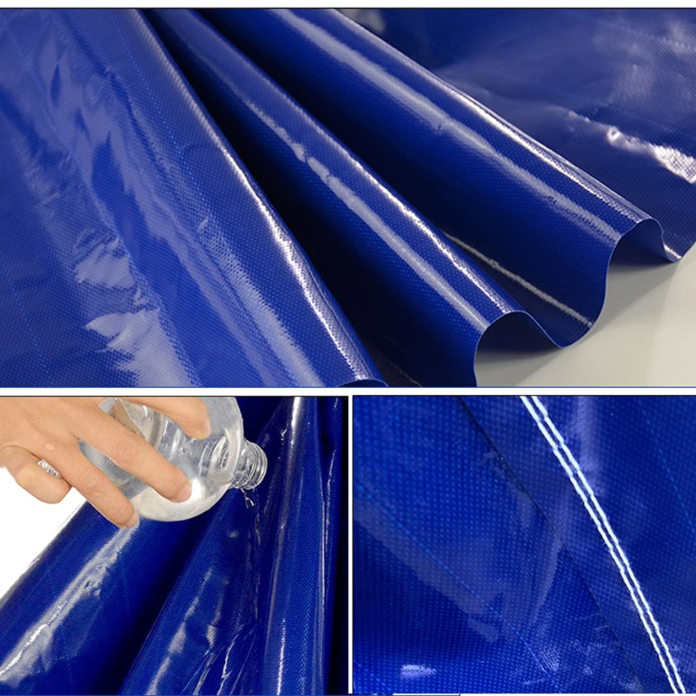 Fodera pieghevole per stagno di pesci con occhielli 0,45 mm serbatoio impermeabile in PVC per tartarughe Koi e pesci d'acqua salata durevole 400 gsm piscina blu 6x4x1 m soluzione di tenuta temporanea