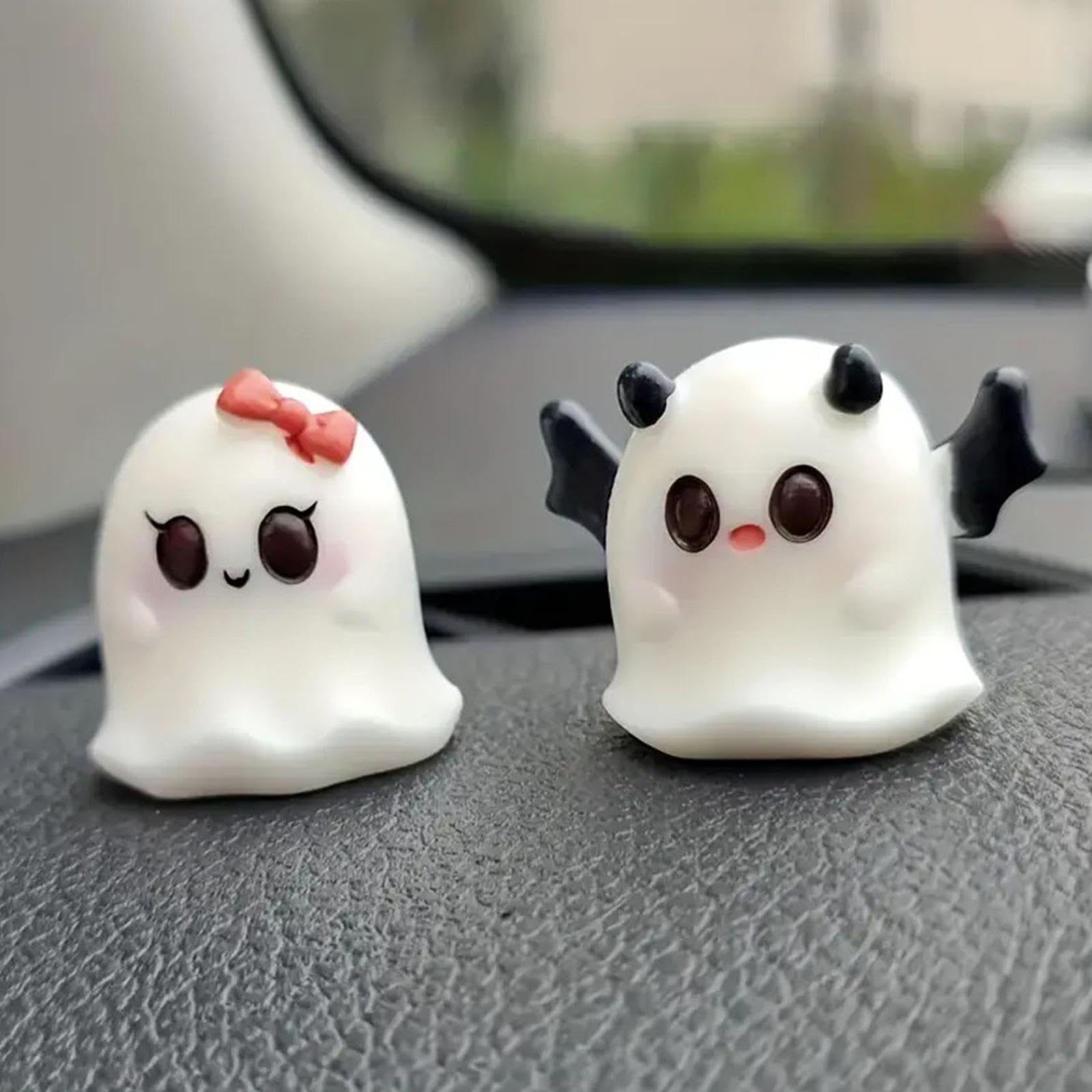 Wesiti Cute Ghost Figurine Mini Halloween Ghost Decor Small Resin