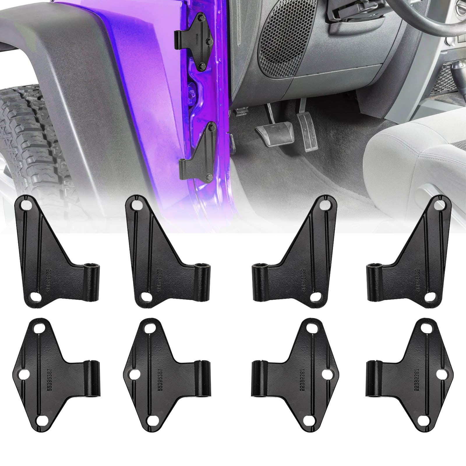 Photo 1 of Body Door Hinge Compatible with Wrangl-er JK JKU Unlimited 2007-2018 Interior Door Hinges Compatible with JK 8 Pcs