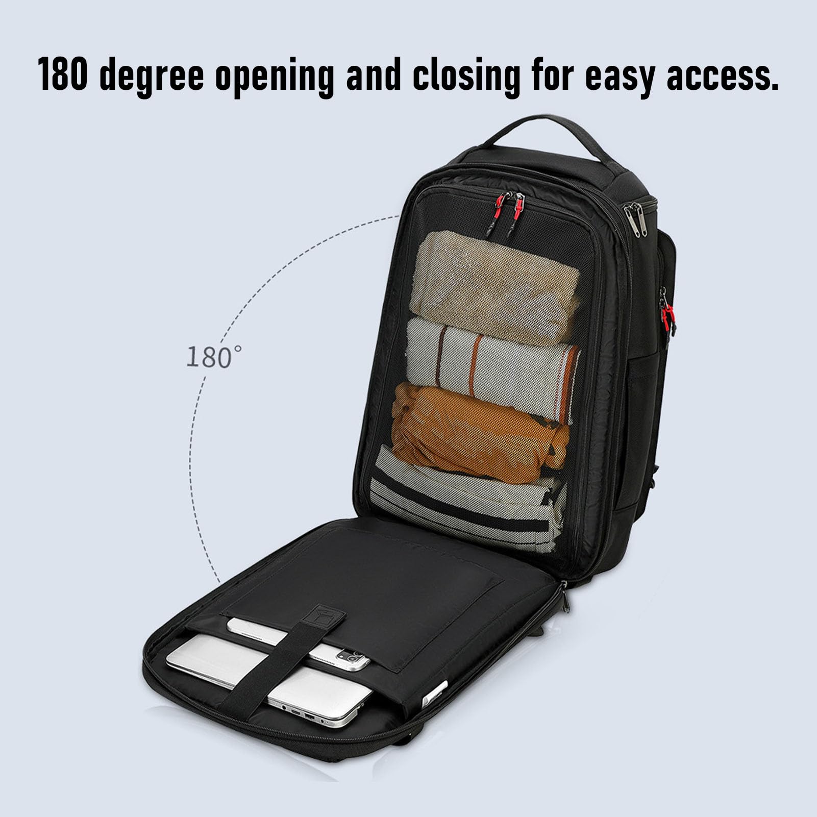 Fdit Sac à Dos de Voyage à Compression Sous Vide, Sac à Dos Extensible avec Pompe électrique pour la Randonnée, les Déplacements Professionnels, Sangle de Bagage et Bretelles