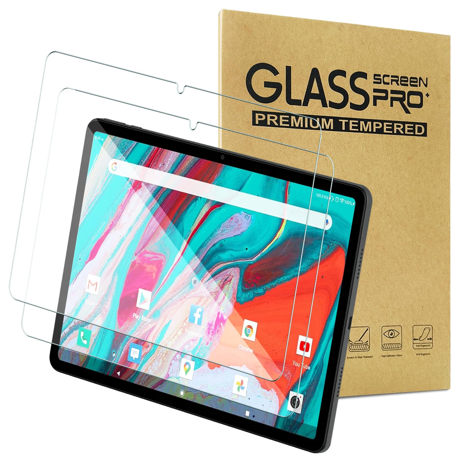 Paquete de 2 protectores de pantalla de vidrio templado para KADYBE D115 D106/MEIZE D115 D106, resistencia a los arañazos 9H, sin burbujas, protector de pantalla de vidrio templado para DOMATON