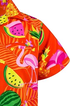 King Kameha Funky Camicia Hawaiana, Flamingo Melone, Viola, 3XL - Foto 4