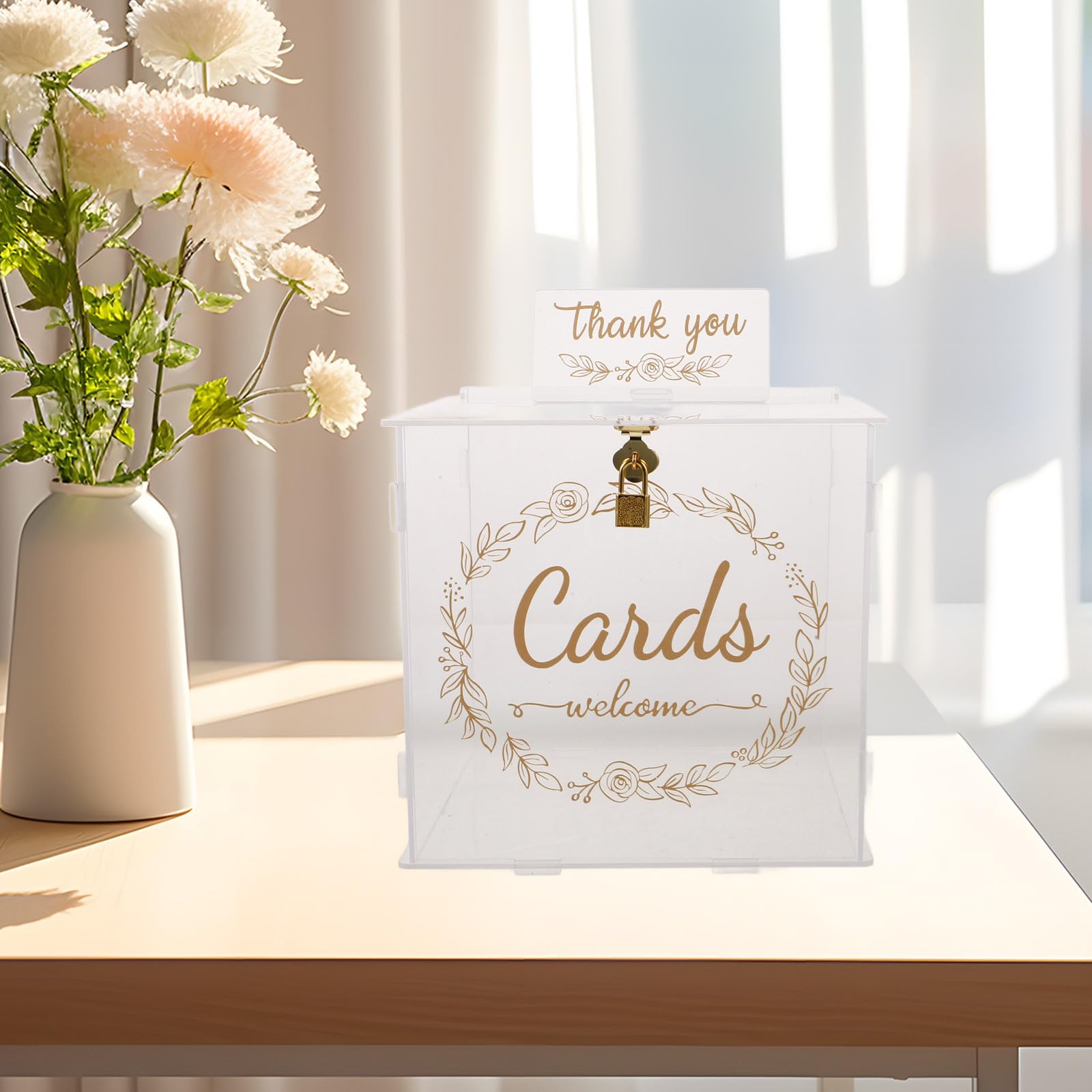 Elegante Hochzeitskartenbox mit Schloss aus Acryl für Hochzeitsparty Große Kapazität und Dekoratives Design zur Aufbewahrung von Karten und Erinnerungen