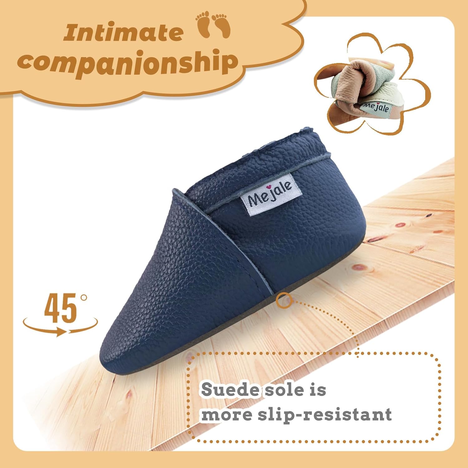 Mejale Baby Infant Toddler Shoes Slip-on Soft Sole Leather Moccasins Pre-Walkers - Image 3