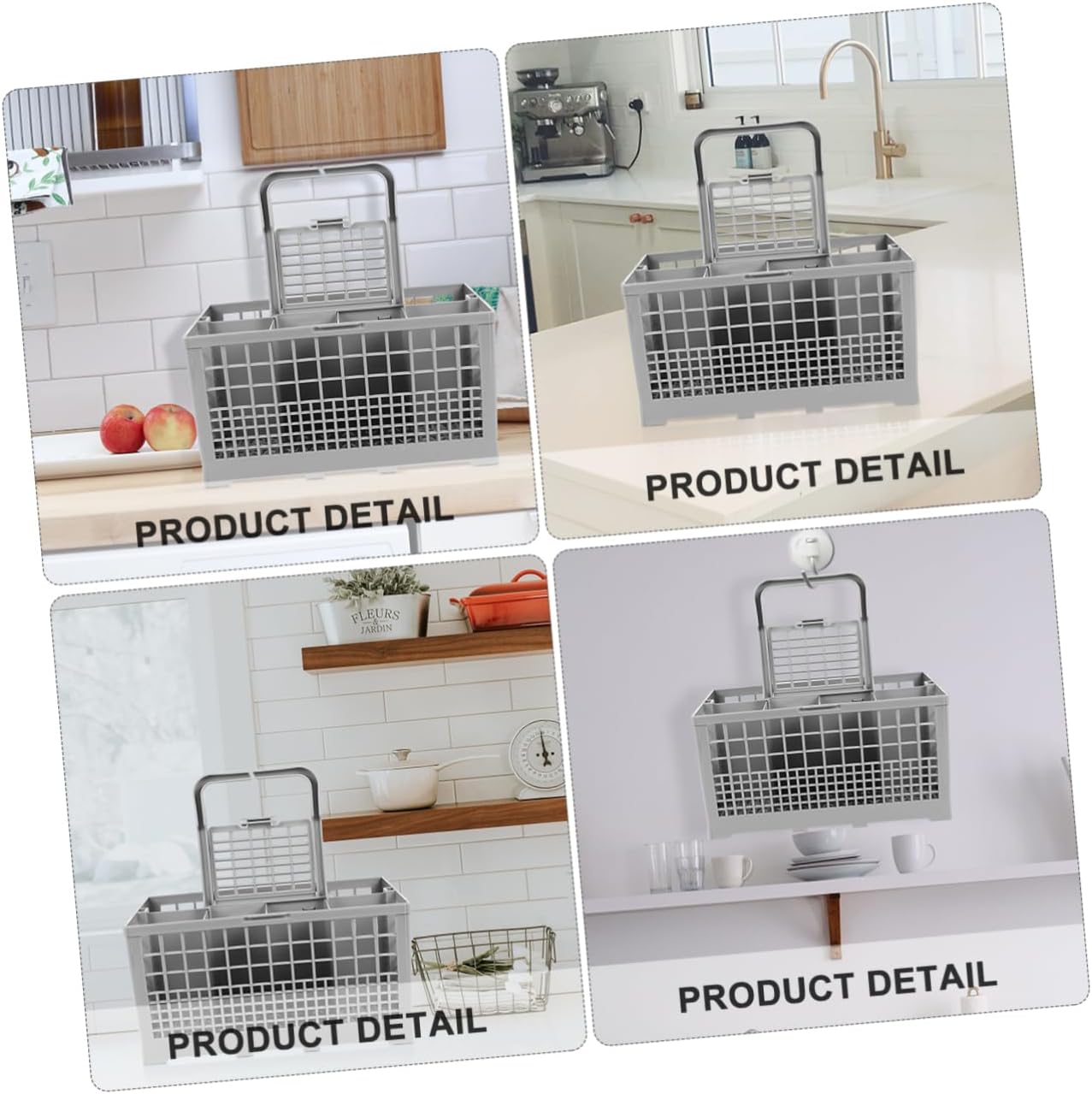 Dishwasher Silverware Holder Drain Basket Cutlery Storage Box Multi-functional Drain Rack for Kitchen