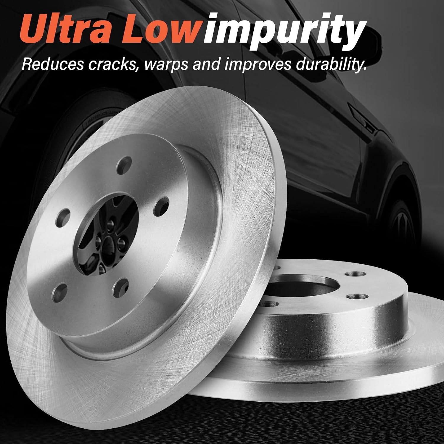 SUNROAD Rear Brake Rotors and Ceramic Pads Replacement for Chevrolet Malibu Cobalt HHR 2005-2012 Compatible with Pontiac Pursuit G5 G6 Saturn Ion Aura 2005-2010 Rear Disc Rotors Ceramic Brake Pads