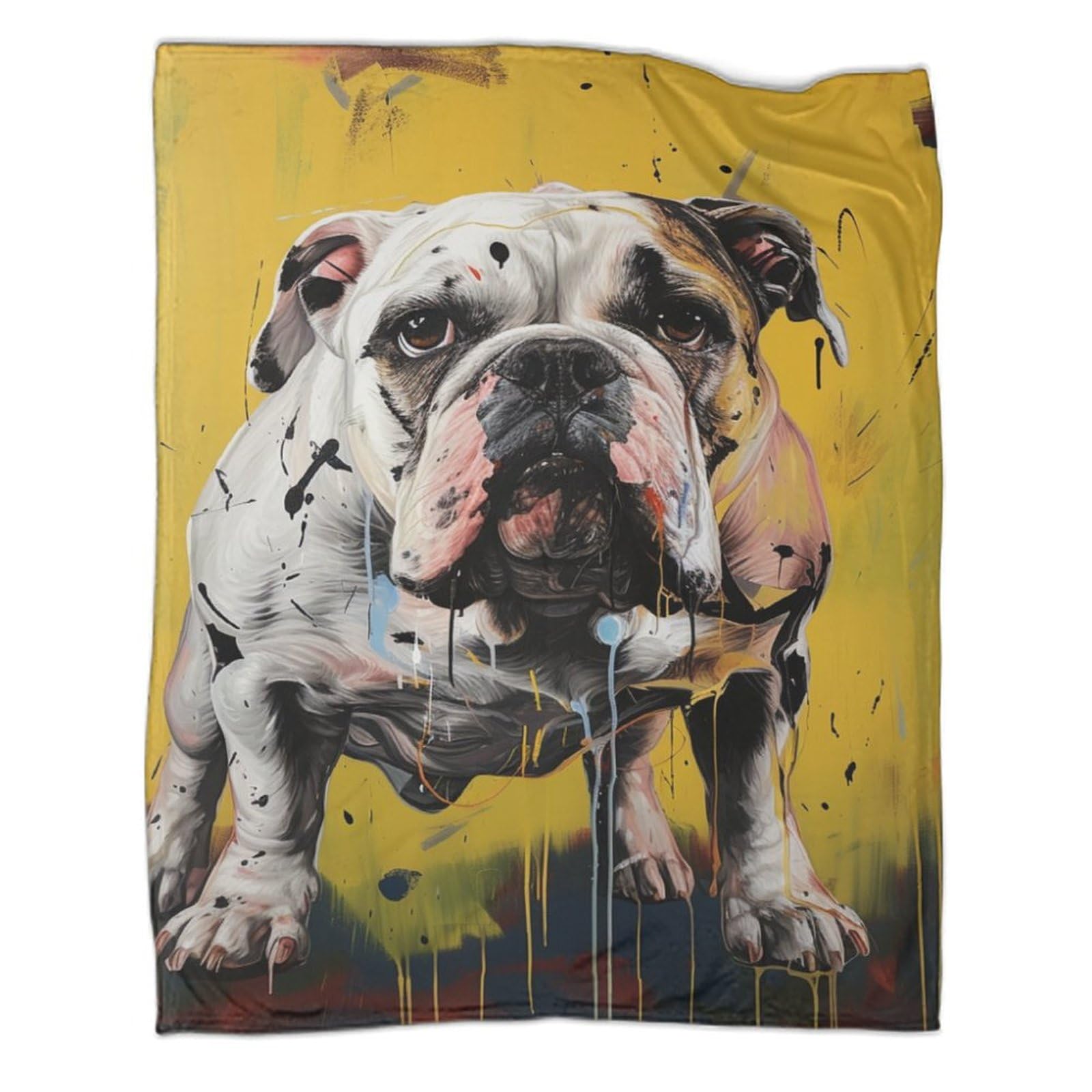 Couverture de voyage chaude au bureau ou sur le canapé plaid bouledogue 150x200