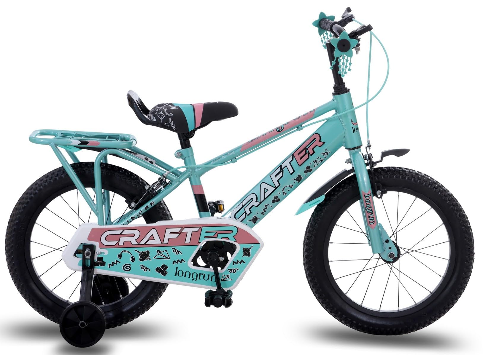 longrun 16 Inch Cycle for Kid | Bicycle for Kids with Training Wheels | Just Plug and Play | Easy 4 Steps Installation, 95% Fitted | Kids Cycle for 4 to 7 Years Boys and Girls (Sea Green)-image-27