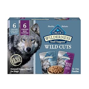 Blue Buffalo Wilderness Trail Toppers Wild Cuts Wet Dog Food Variety Pack High-Protein Grain-Free Made with Natural Ingredients