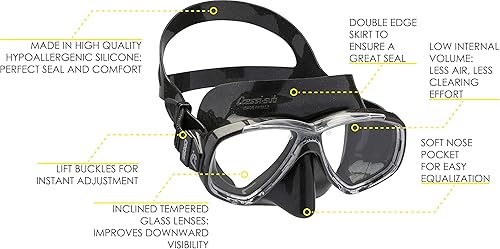 Miniatura 7 de Cressi PERLA, Máscara de Silicona de Pequeño Volumen Interior para Adultos, Buceo - Cressi Calidad Italiana desde 1946