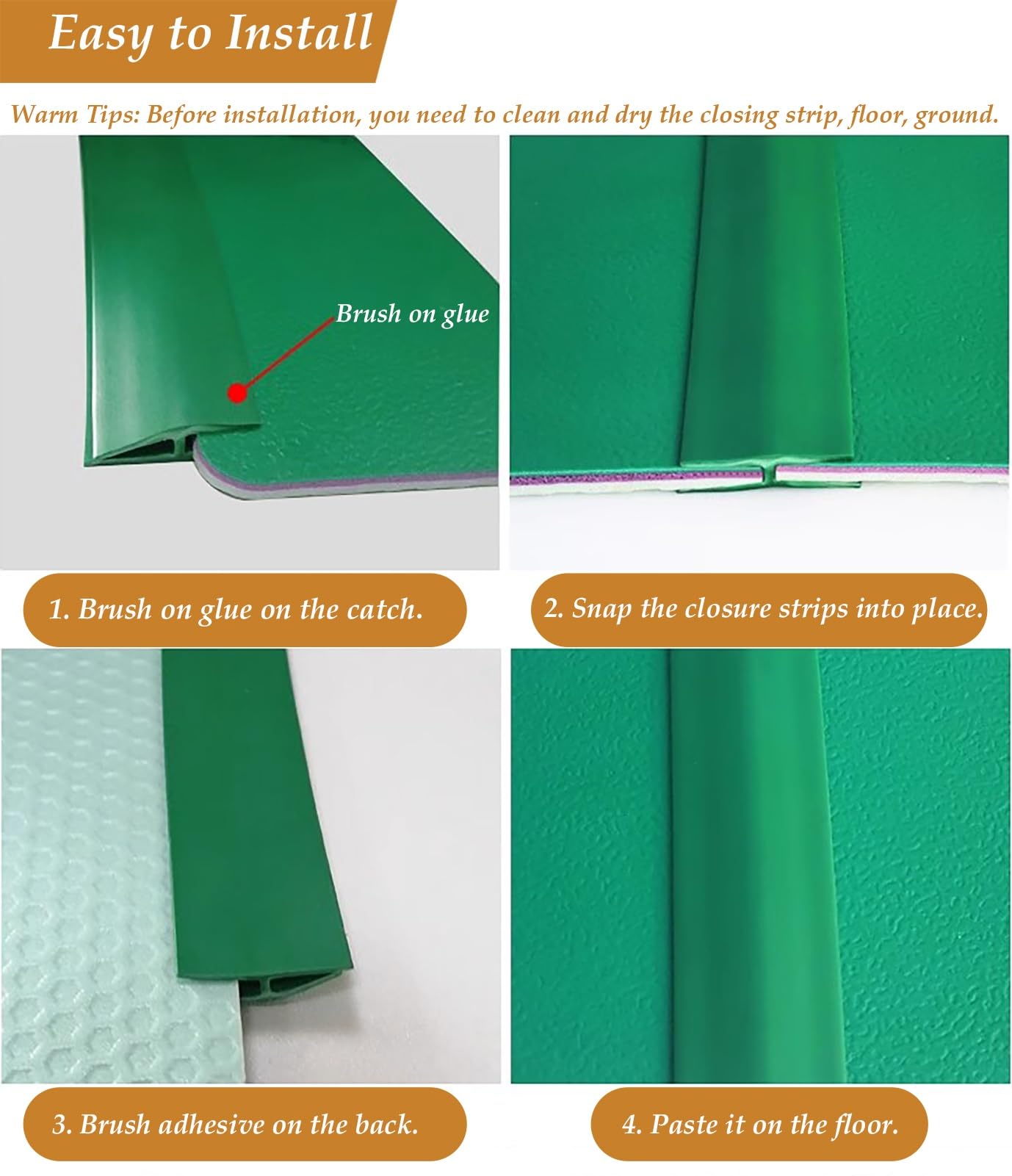 Trat Profilé pour moquette à stratifier 2,5 cm de large en PVC pour utilisation en intérieur 11 m / 36ft Vert Rundle Moulure pour salon Flo