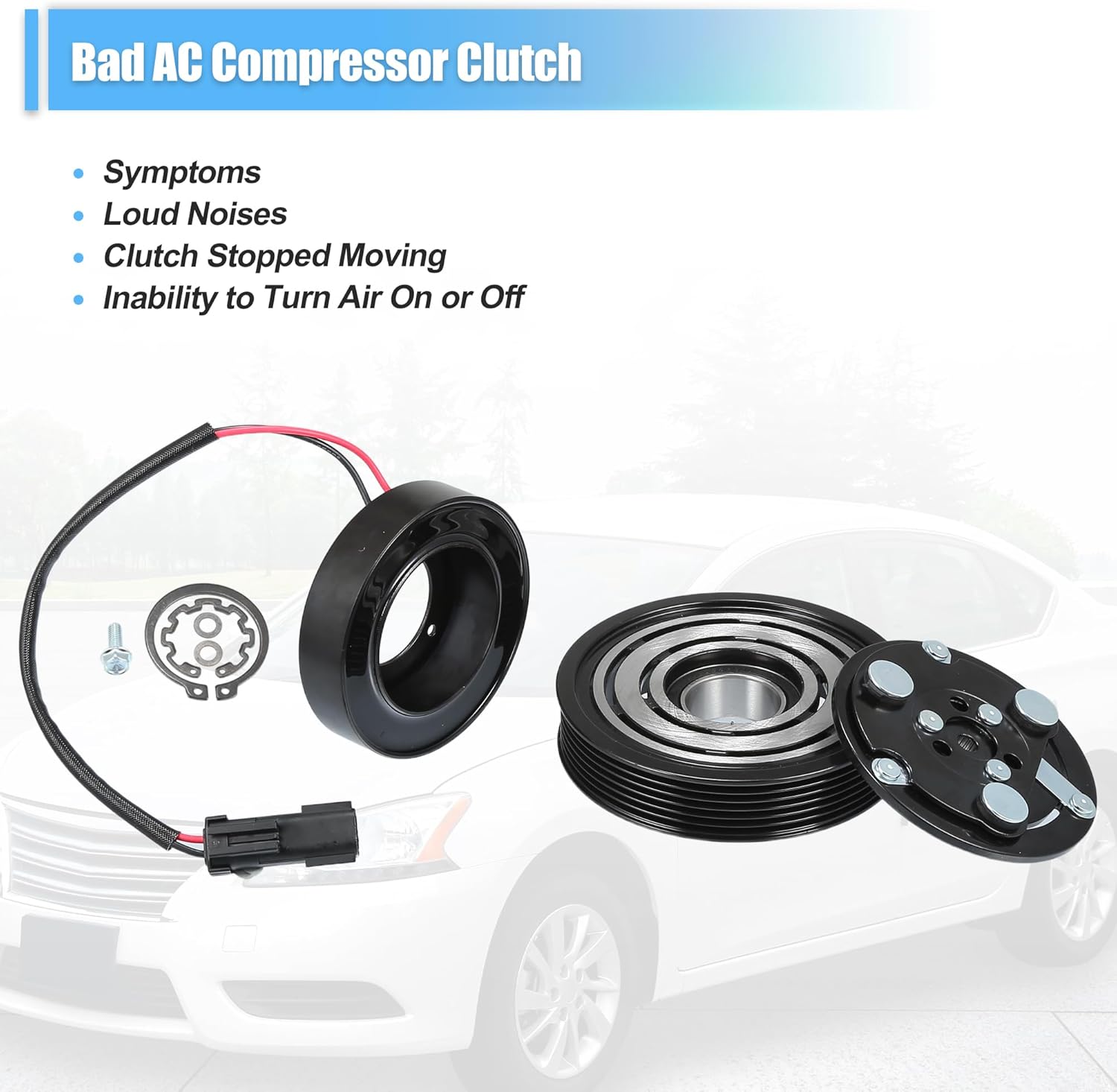 uxcell AC Compressor Clutch Set Replace for Dodge for Ram 3500 1994-2005 A/C Clutch Repair Assembly