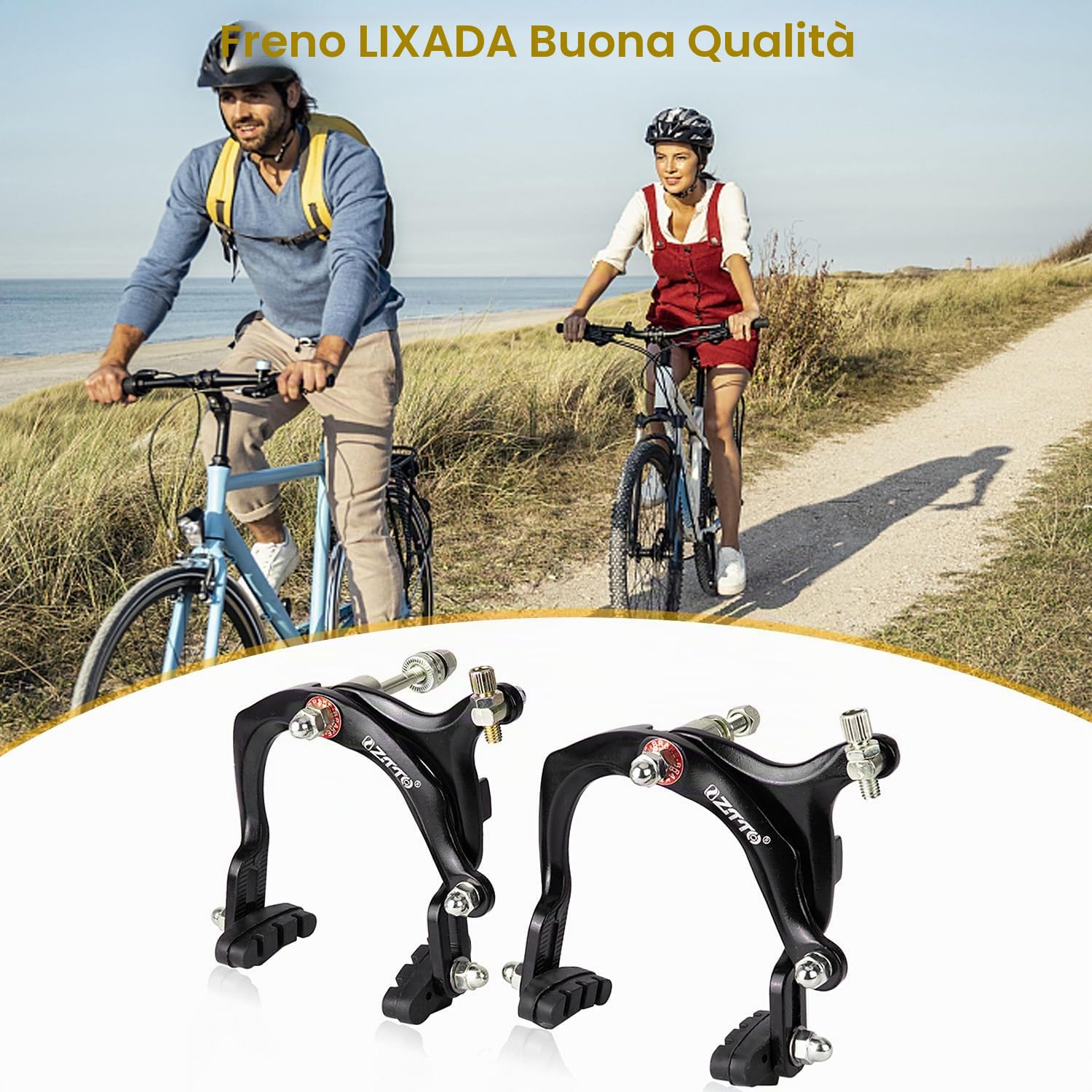Lixada Freni per Biciclette 45mm Alluminio Pinze Freno a Pinza Lunga C Brake per Le Bici da Strada/Città