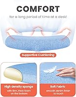 Vista 5 de NEO CHAIR Office Desk Computer Chair Ergonomic Mesh Gaming Mid Back Seat with Comfy Lumbar Support Adjustable Height Swivel for Home Task (Sky Blue)