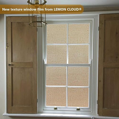 Miniatura 4 de LEMON CLOUD Película de privacidad para ventana, esmerilada, no adhesiva, opaca para puerta de baño, ventana, calcomanías de adherencia estática,