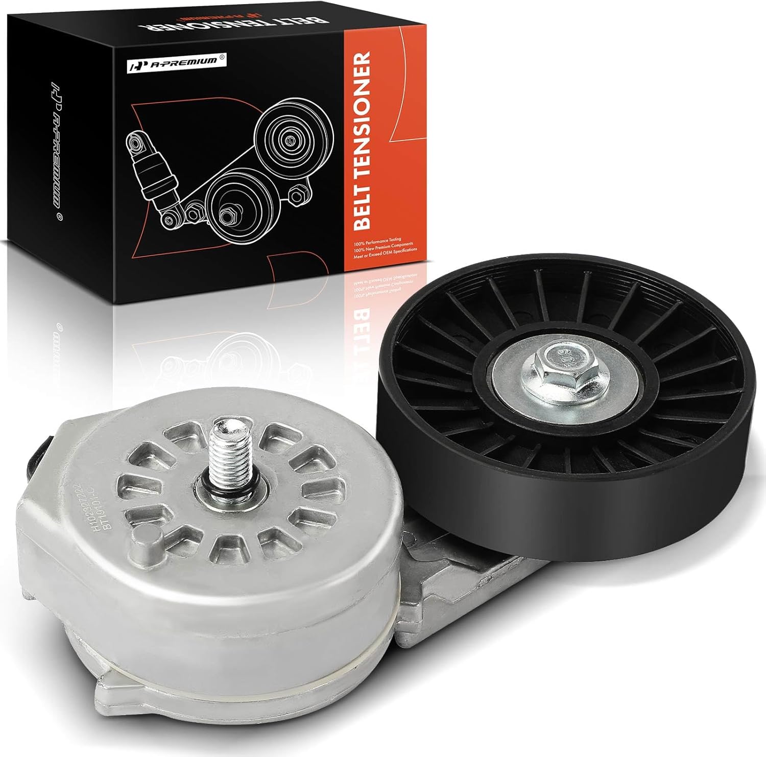 A-Premium Belt Tensioner Assembly with Pulley Compatible with Buick Century Regal & Cadillac Cimarron & Chevrolet Lumina Monte Carlo & Oldsmobile Cutlass Supreme & Pontiac Grand Am