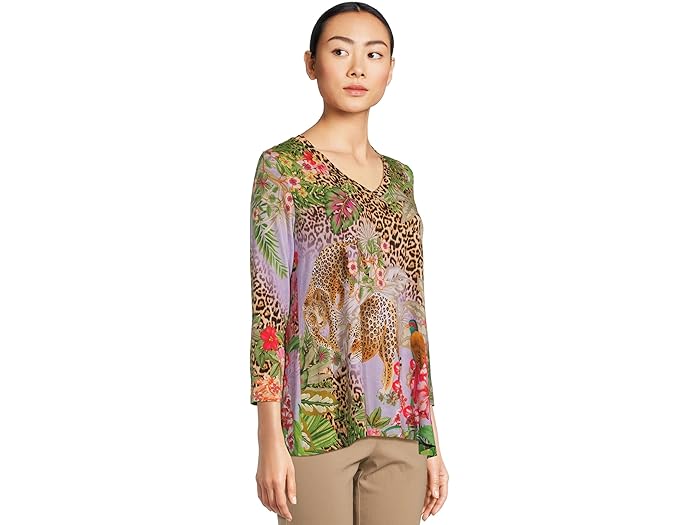 The Janie Favorite 3/4 Sleeve V-neck Swing Tee - Image 2