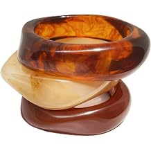 Chunky Resin Acrylic Bangle Bracelets for Women, Colorful Wide Geometric Bangles Set, Statement Stackable Bracelet Jewelry Gift