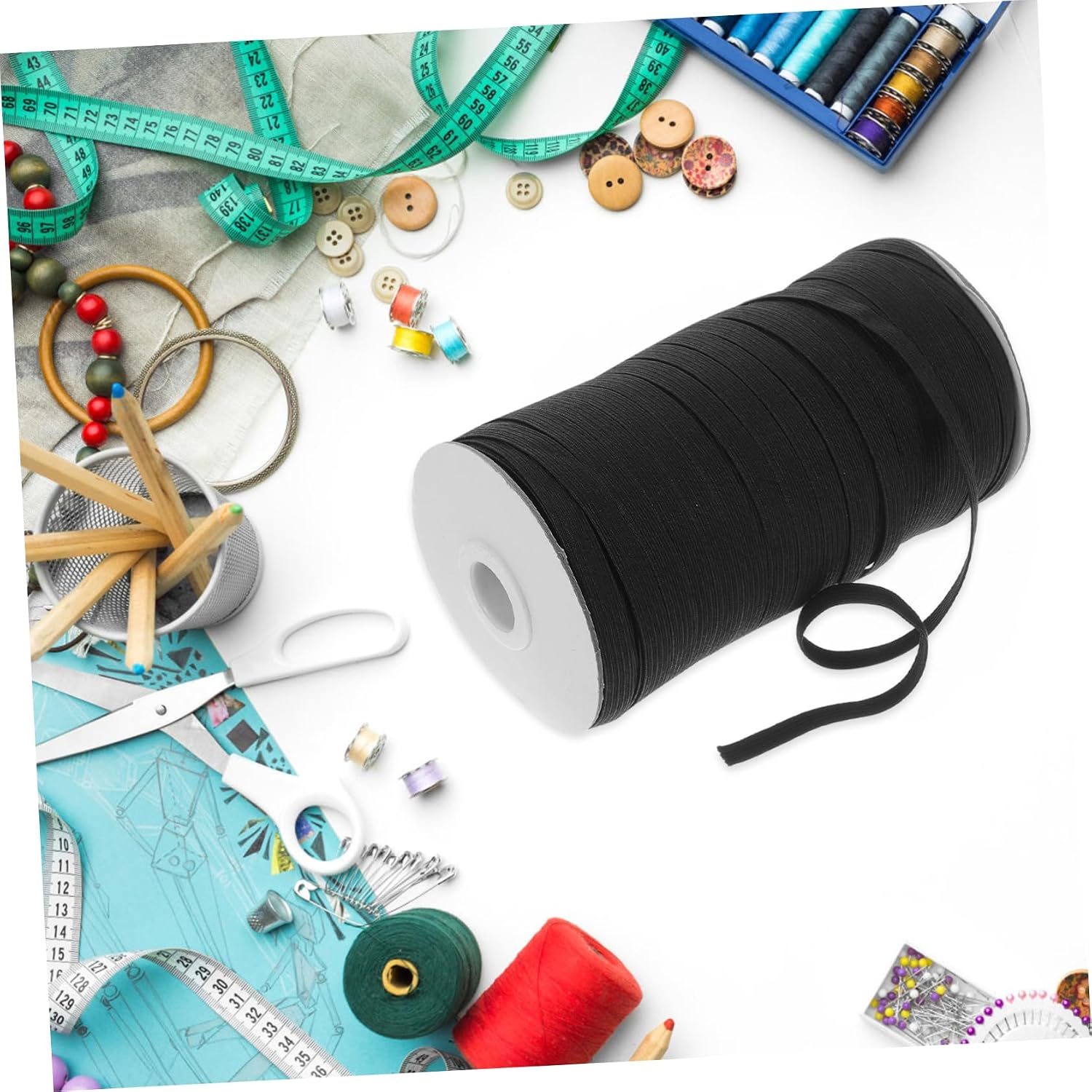 OSALADI Elastic Band for Sewing Stretchable Black Elastic for Waistband Pants Skirt Hair Accessories