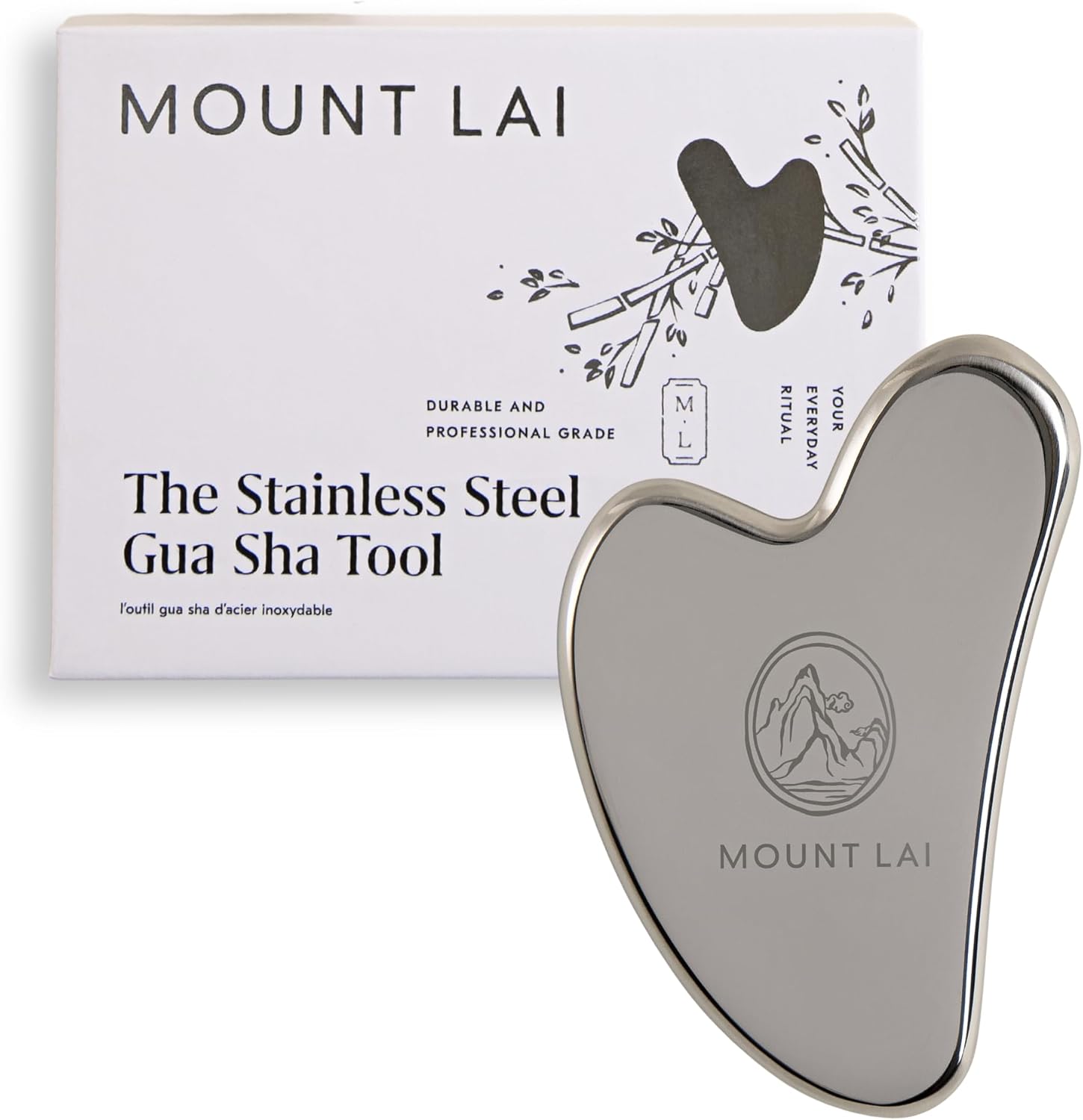 Mount Lai Stainless Steel Gua Sha Facial Tool  The Element of Refinement  Professional Grade Steel Face Sculpting Tool for Lymphatic Drainage, Puffiness Reduction & Refined Results