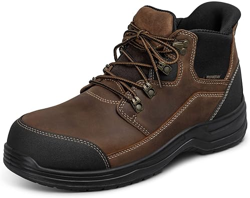 Orthofeet Mens Orthopedic Graphite Hands-Free Waterproof Slip Resistant Work Boot