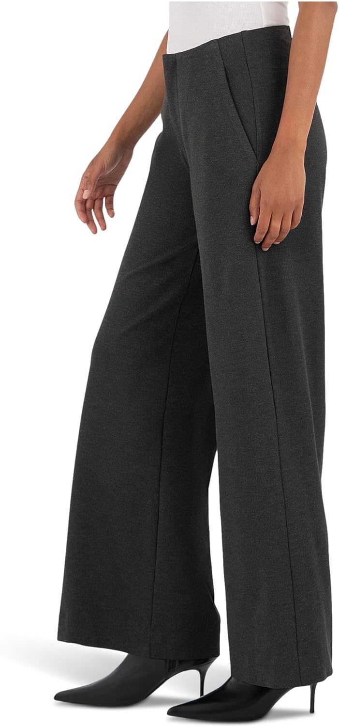 KUT from the Kloth Womens Meg - Wide Leg Pants with Trouser Pockets in Charcoal - Image 3