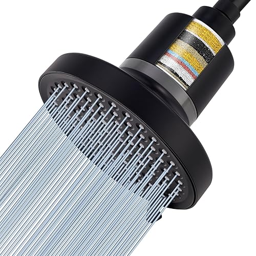 Miniatura 10 de Voolan Cabezal de ducha filtrado de 20 etapas, filtro de ducha de lluvia de alta presión para agua dura para eliminar el cloro y sustancias nocivas,