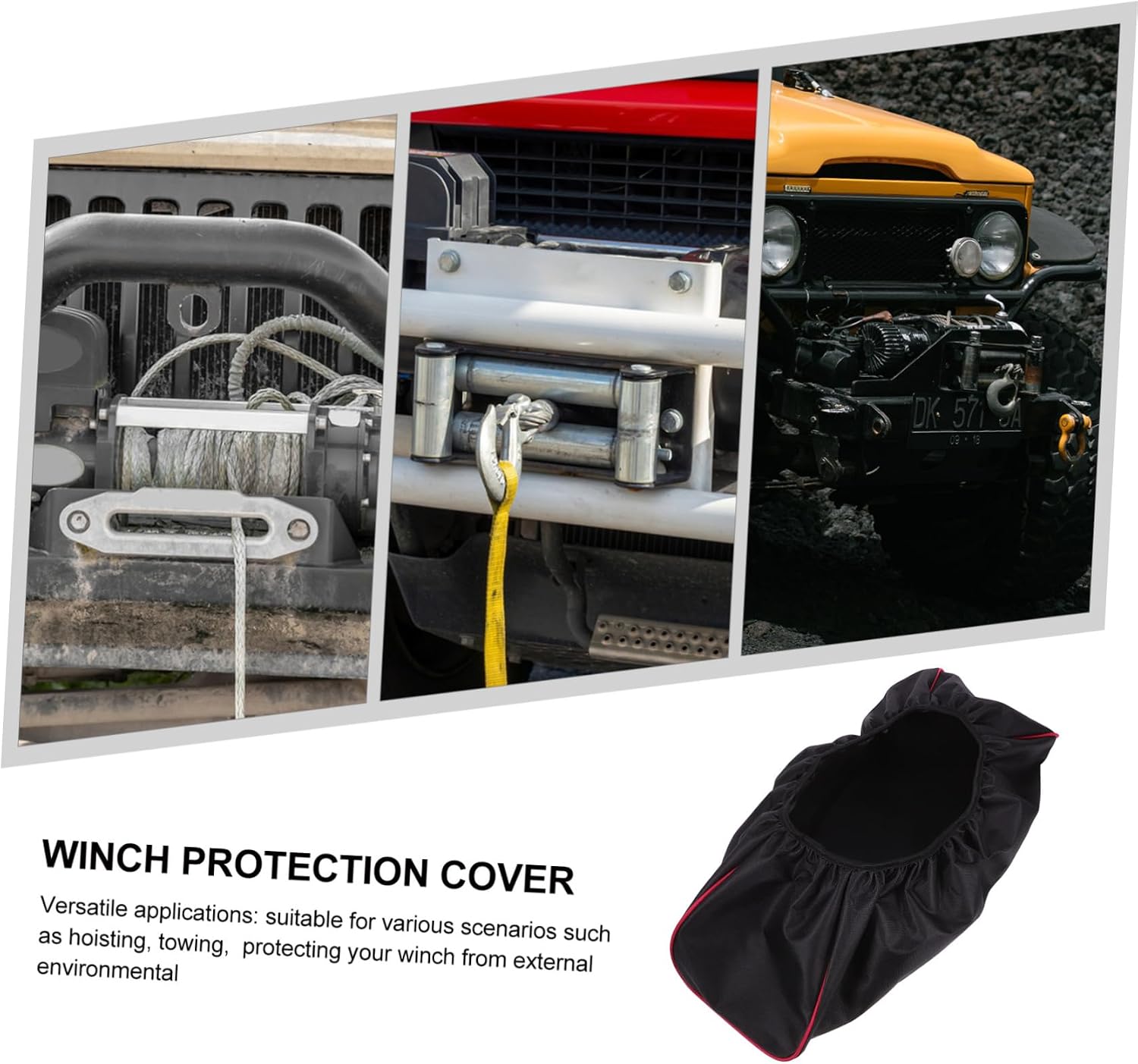 Ciieeo Car Cover Winch Protector Tarps Weatherproof for Electric Winches Lawnmower