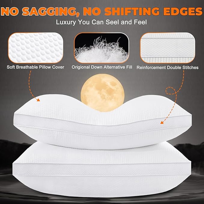 Set 2 Almohadas Relleno Alternativo Pluma Blanco miniatura 3